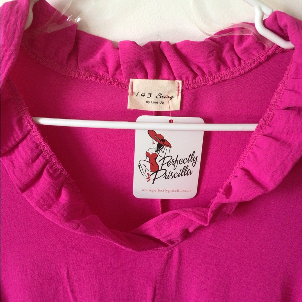 Women's Pink Ruffled Top - Picture 3 of 6